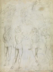 Four Studies of a Female Nude, an Annunciation and Two Studies of a Woman Swimming